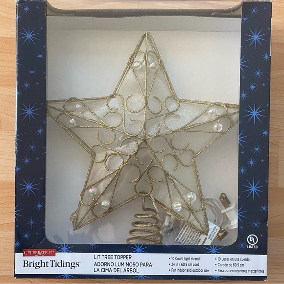 Celebrate It Holiday Celebrate It Gold Star Lit Christmas Tree